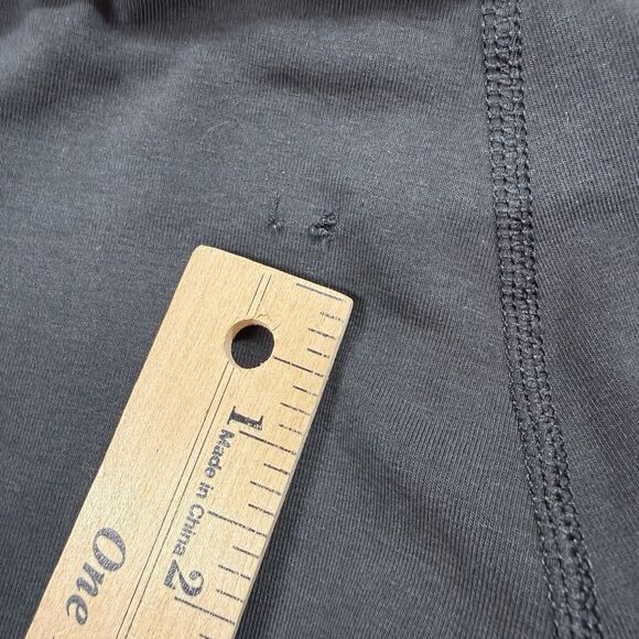 Aeropostale Aero Foldover Flare Leggings Women L Black Solid Stretch Adjustable - Picture 8 of 12